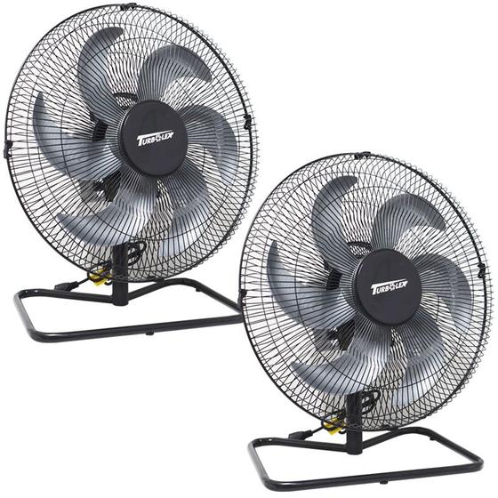 Imagem de Kit 2 Ventiladores Mesa Chão 50cm Bivolt 110V 220V 200W Turbo Turbão 6 Pás GF Vitalex Preto