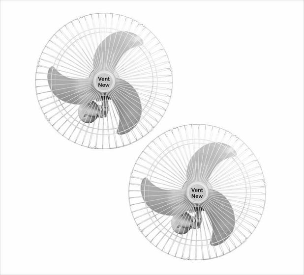 Imagem de Kit 2 Ventiladores Parede Oscilante 60Cm Branco Bivolt 200W