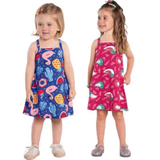 Imagem de Kit 2 Vestidos Verão Infantil Menina Kyly Lançamento 