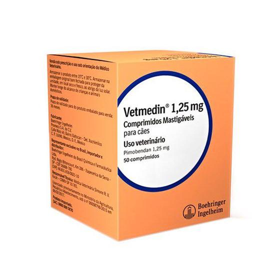 Imagem de Kit 2 Vetmedin Mastigavel Para Caes 1,25mg C/50 Comprimidos
