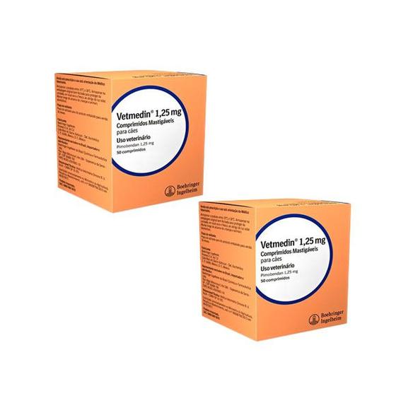 Imagem de Kit 2 Vetmedin Mastigavel Para Caes 1,25mg C/50 Comprimidos