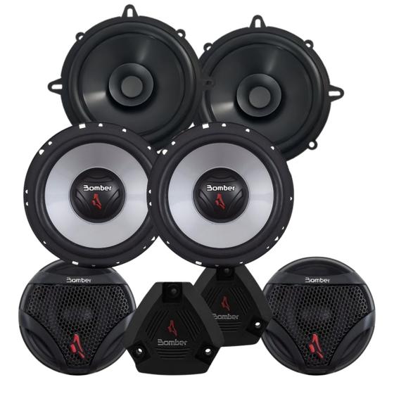 Imagem de Kit 2 Vias 6  Bomber Upgrade 200w + Par de 5  Bomber Coaxial 100w