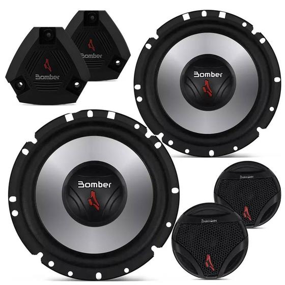 Kit 2 Vias Bomber Two Way Upgrade Alto Falante 6" 120W RMS Par + Tweeter 120W RMS Par + Crossovers Menor preço em Kit 2 Vias Bomber Two Way Upgrade Alto Falante 6" 120W RMS Par + Tweeter 120W RMS Par + Crossovers