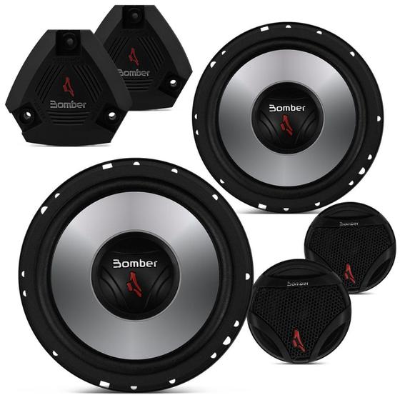 Imagem de Kit 2 Vias Bomber Two Way Upgrade Alto Falante 6" 200W RMS Par + Tweeter 120 RMS Par + Crossovers