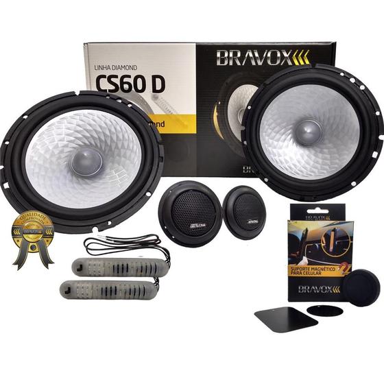 Imagem de Kit 2 vias Bravox CS 60D Crossover Pró 140 Watts 9-7071/122