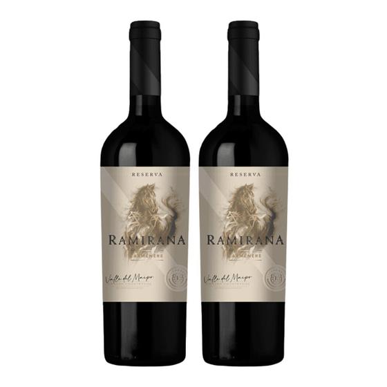 Imagem de Kit 2 Vinhos Ramirana Reserva Carménère Tinto Chile 750ml