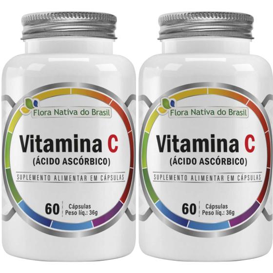 Imagem de Kit 2 vitamina c 500mg 60 capsulas - flora nativa