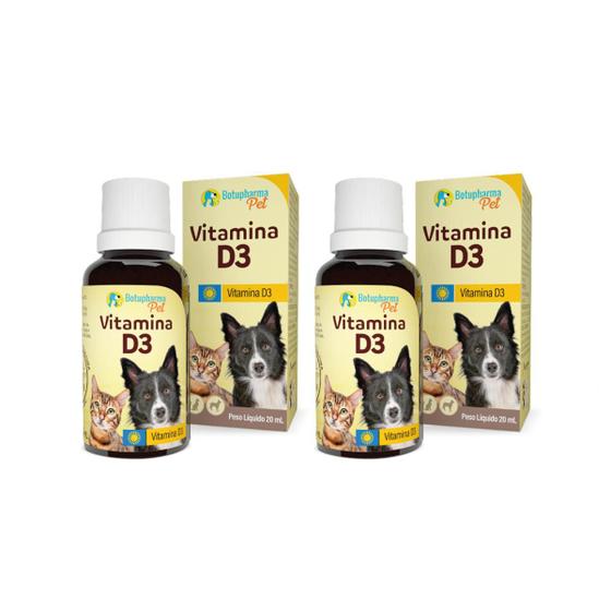 Imagem de Kit 2 Vitamina D3 para Cães Gatos Botupharma Suplemento 20ml