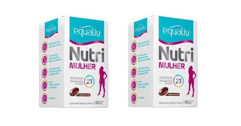 Imagem de Kit 2 Vitamina Nutri Mulher Óleo de Linhaça 60caps - Equaliv