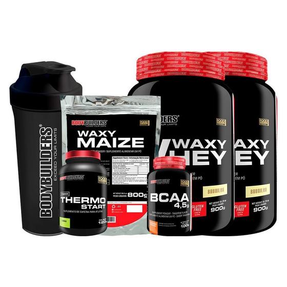 Imagem de Kit 2 Waxy Whey 900G+ Bcaa 100G Tangerina+ Thermo Start