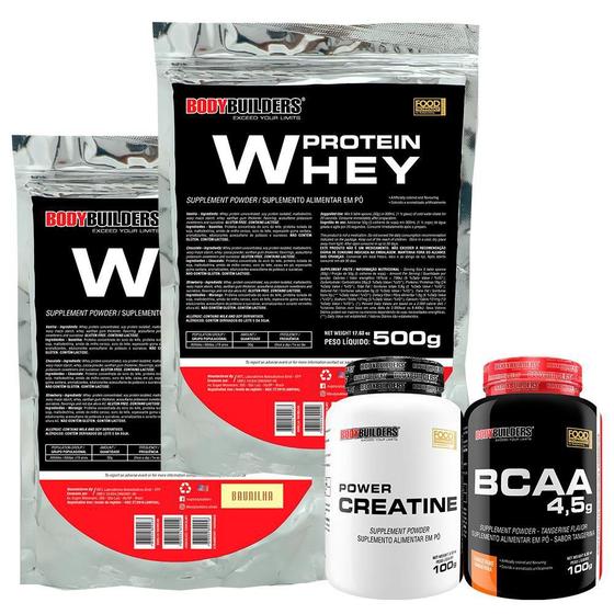 Imagem de Kit 2 Whey Protein 500G+ Bcaa 100G Tangerina+ Power