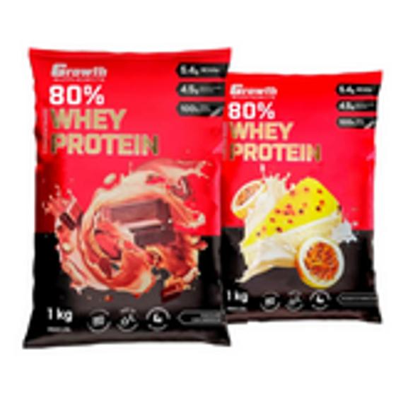 Kit 2 Whey Protein Concentrado Growth Sabores Chocolate com Amendoim