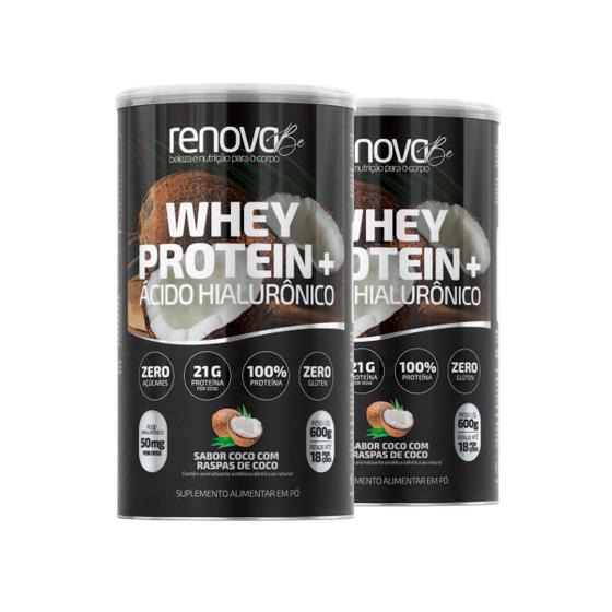 Imagem de Kit 2 Whey Protein Renova Be Ácido Hialurônico Suplemento