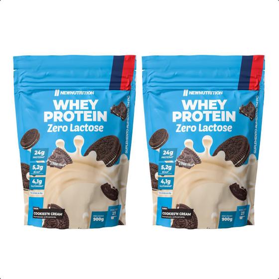 Imagem de Kit 2 Whey Zero Lactose 900g New Nutrition