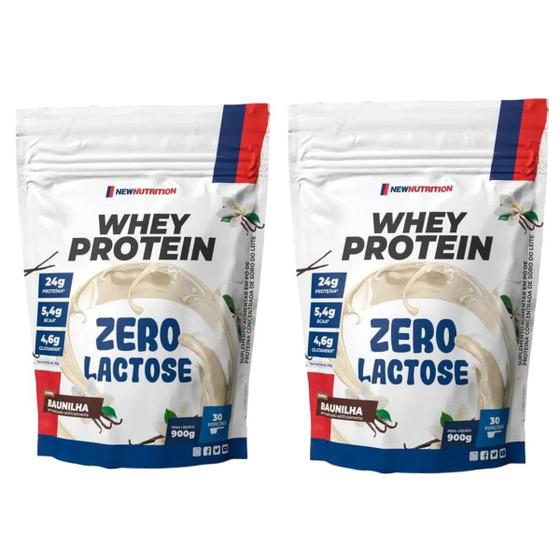 Imagem de Kit 2 Whey Zero Lactose 900g New Nutrition