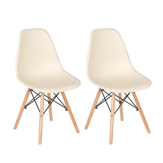 Imagem de KIT - 2 x cadeiras Charles Eames Eiffel DSW - Base de madeira clara