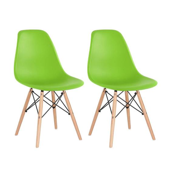 Imagem de KIT - 2 x cadeiras Charles Eames Eiffel DSW - Base de madeira clara