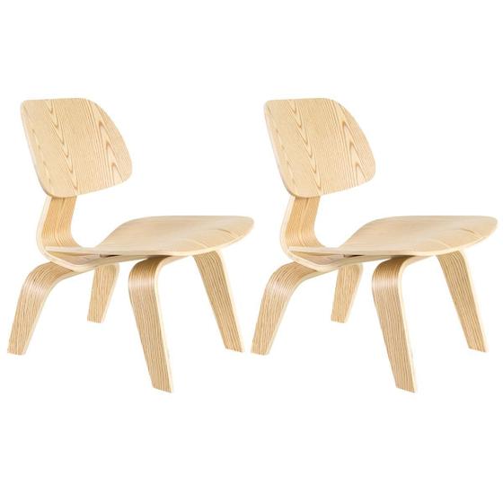 Kit 2 x cadeiras Charles Eames LCW Poltrona lounge Loft7 Moveis de Cozinha Magazine Luiza