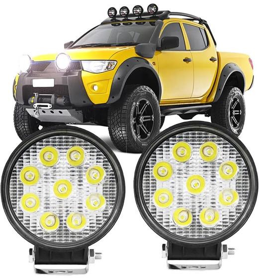 Kit 2 X Farol De Milha Led Redondo 27w 12v 24v Jeep Caminhao - RAYX ...