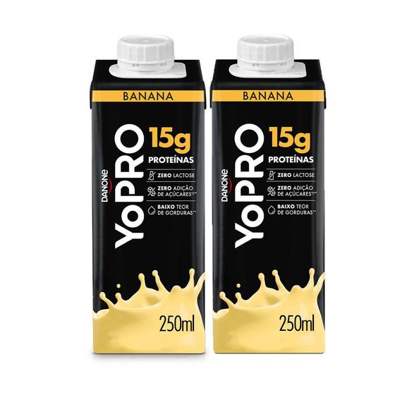 Imagem de Kit 2 YoPRO Bebida Láctea UHT Banana 15g de proteínas 250ml