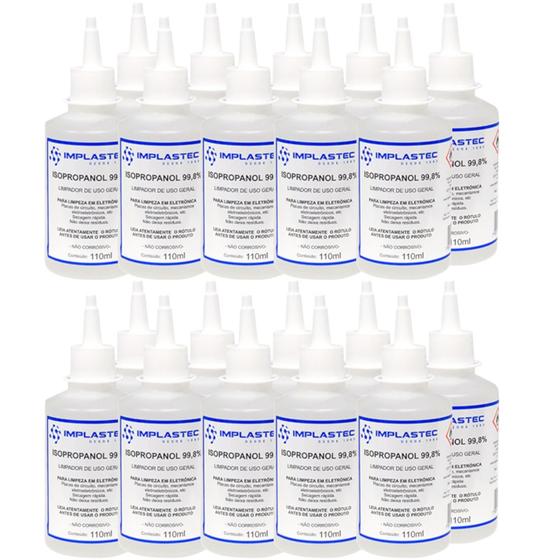 Imagem de Kit 20 Álcool Isopropilico 110ml - 99,8% Isopropanol Limpeza Eletrônica, Placas e Circuitos