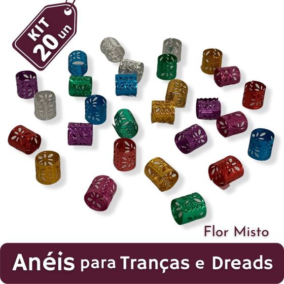 Kit 20 Anéis Para Tranças Box Braids e Dreads Acessórios Para Cabelo - Donna Bella Acessórios para Cabelo Imagem de Kit 20 Anéis Para Tranças Box Braids e Dreads Acessórios Para Cabelo