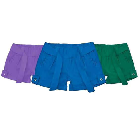 Imagem de KIT 20 Bermuda Infantil Menina Short Brim Grosso Cores Sortida