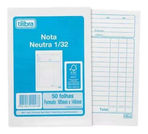 Imagem de Kit 20 Blocos Nota Neutra 1/32 50 Folhas Cada 10,5x14,6cm Tilibra
