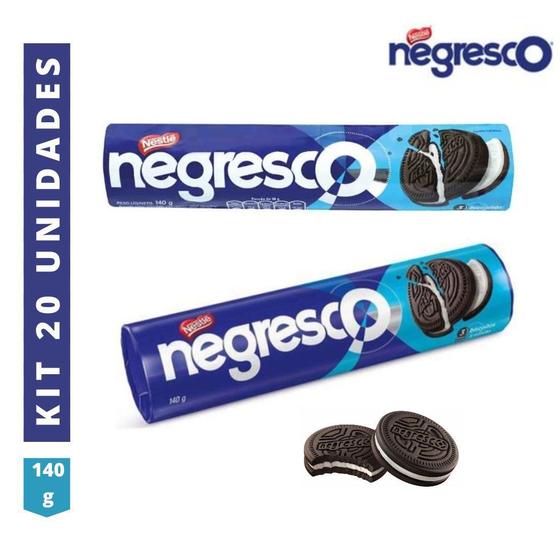 Kit 20 Bolacha Biscoito Recheado Baunilha Negresco Nestlé 140g Menor preço em Kit 20 Bolacha Biscoito Recheado Baunilha Negresco Nestlé 140g