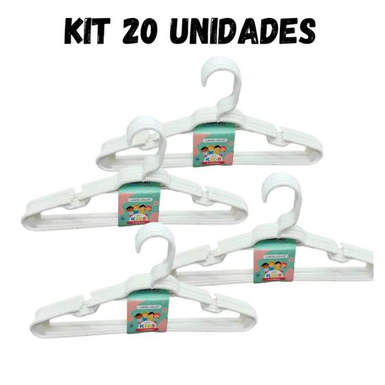 Imagem de kit 20 Cabide Infantil Reforçado para Roupas