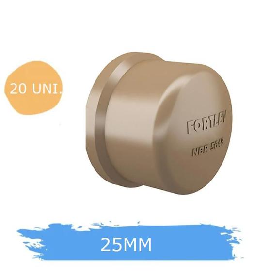 Kit 20 Caps Tampão Soldável 3/4 25MM Pvc Marrom - FORTLEV Imagem de Kit 20 Caps Tampão Soldável 3/4 25MM Pvc Marrom