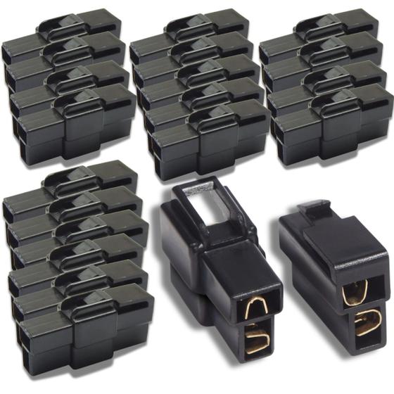 Imagem de Kit 20 Conectores 2 Vias C/ Terminal Prensado Em Aço P/ Som