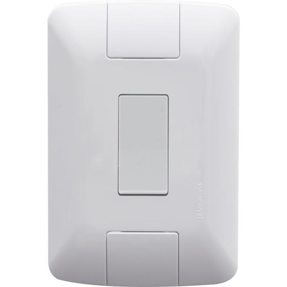 Imagem de Kit 20 Conjunto Interruptor Simples Completo Com Placa Aria 4x2 Tramontina