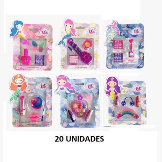 Imagem de Kit 20 De Maquiagem Infantil Sereia Dapop DP Kids