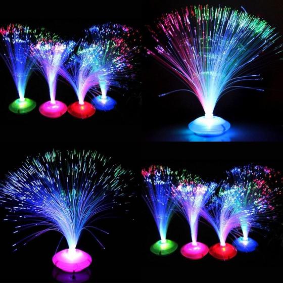 Imagem de Kit 20 Enfeite De Mesa Abajur Fibra Optica Neon Festas Decoração - Festas e Decor