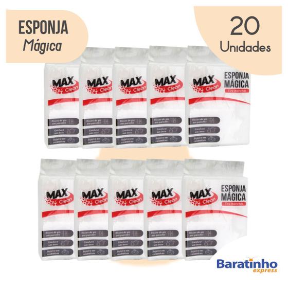 Kit 20 Esponja Mágica Bucha Melamina Limpa Mancha Multiuso Menor preço em Kit 20 Esponja Mágica Bucha Melamina Limpa Mancha Multiuso