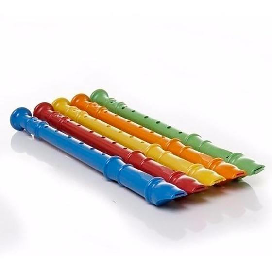 Imagem de Kit 20 Flauta Doce Infantil Brinquedo Colorida Musical