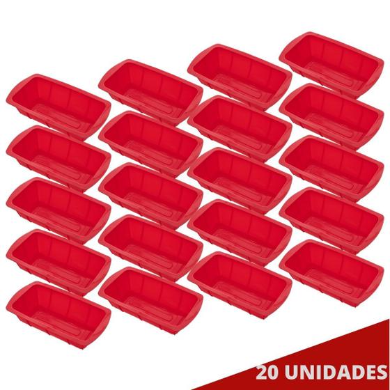 Imagem de Kit 20 Formas Silicone 25,5cm X 13,5cm Retangular Sortida