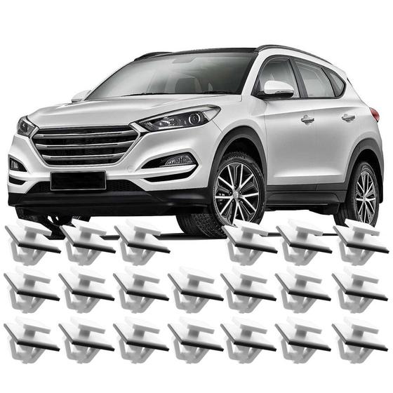 Imagem de Kit 20 Grampos Presilhas Buchas Para Moldura Friso Da Porta New Tucson 2018 2019 2020 2021 2022 2023 