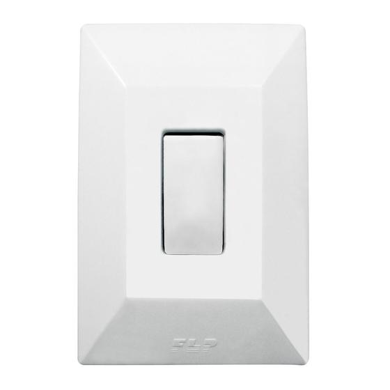 Imagem de Kit 20 Interruptor Simples 1 Tecla Com Espelho Branco Linha Dubai 127v e 250v Bivolt
