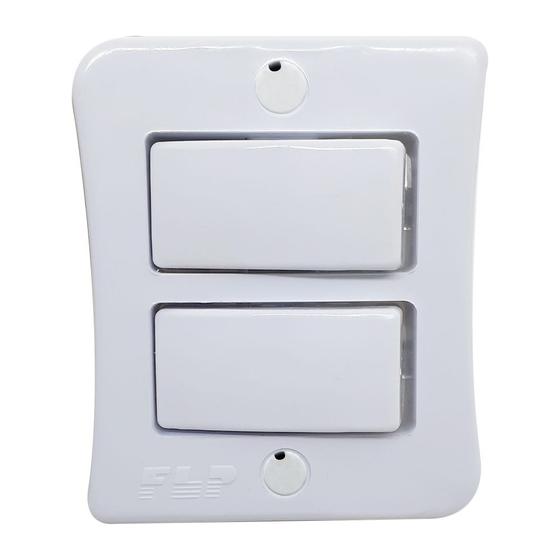 Imagem de Kit 20 Interruptor Simples 2 Teclas 10A Sobrepor Externo Branco Com Placa Espelho Linha Viena Bivolt 127v e 250v