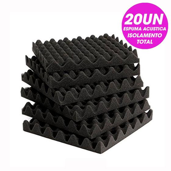 Imagem de Kit 20 Isoladores Sonoros p/ Absorver Som - Estúdio Musical