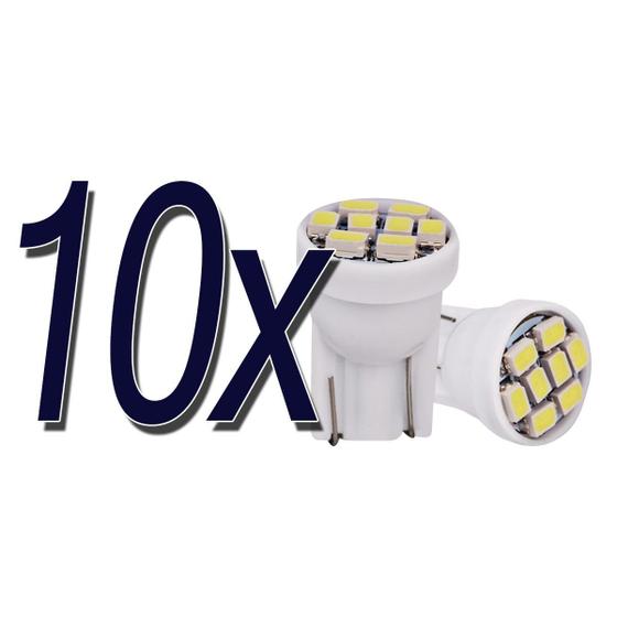 Imagem de Kit 20 Lampadas Pingao T10 Leds Pingo Branca Universal T10 Super Forte