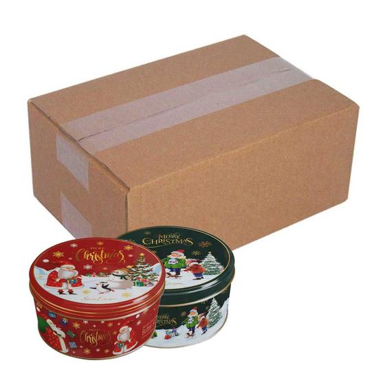 Kit 20 Latas Colecionáveis Mini Biscoitos Amanteigados Natal 150g Santa Edwiges Lata