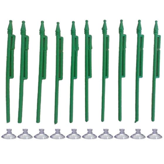 Imagem de Kit 20 Mini Haste Suporte Verde Bandeira Brasil C/Ventosa