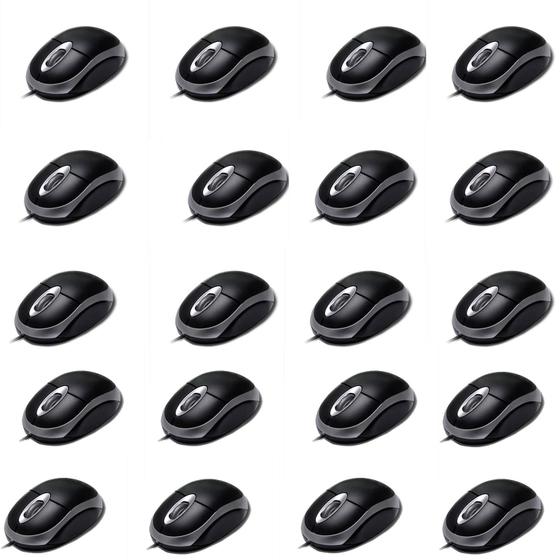 Imagem de KIT 20 Mouse Ergonomico Basico USB ÓPTICO 1000 DPI TECKNOW