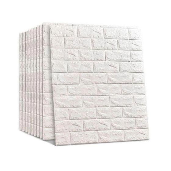 Imagem de Kit 20 Papel de Parede Adesivo Tijolinho Branco Decoração Casa