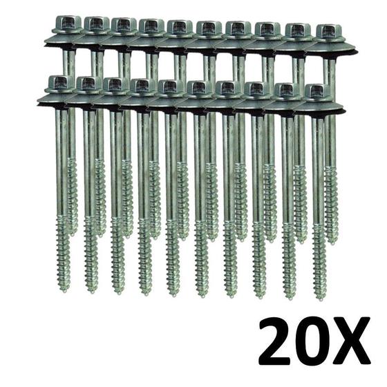 Kit 20 Parafuso para Telha com Arruelas 5/16''X110 mm Menor preço em Kit 20 Parafuso para Telha com Arruelas 5/16''X110 mm