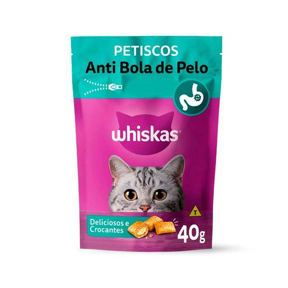 Imagem de Kit 20 Petisco Whiskas Temptations Anti Bola de Pelo para Gatos Adultos