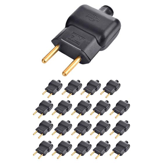 Imagem de Kit 20 Pino Plug Macho gigante bipolar 2P 10A 250V Ilumi